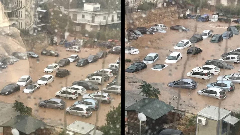 Ο Θεός να βάλει το χέρι του! Μετά τον «πύρινο Αρμαγεδδώνα» ήρθαν οι καταιγίδες – Βούλιαξαν αμάξια – Πλημμύρισαν Μαρούσι, Βριλήσσια, Πεντέλη